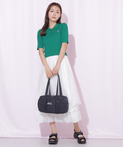 JILL by JILL STUART（ジルバイジルスチュアート）の「ボリュームロゴスポサン（サンダル・レディース・ブラック/ホワイト・MEDIUM/SMALL/LARGE）」の15枚目の写真