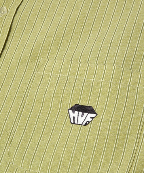HUF(ハフ)の「BIG BLOCK STRIPED SHIRT(シャツ/ブラウス・メンズ・ライトブルー/ライトグリーン・S/M/L/XL/XXL)」の6枚目の写真