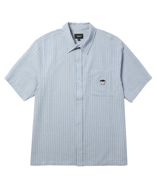 HUF(ハフ)の「BIG BLOCK STRIPED SHIRT(シャツ/ブラウス・メンズ・ライトブルー/ライトグリーン・S/M/L/XL/XXL)」の9枚目の写真