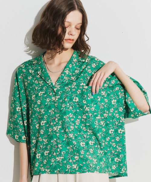 Unitage(ユニテージ)の「総柄ライトシャツ(シャツ/ブラウス・レディース・ダークグリーン/ブルー/ブラウン/ライトグリーン・FREE)」の8枚目の写真
