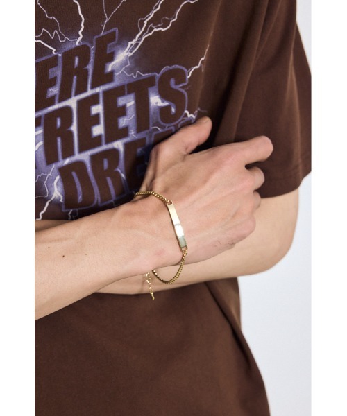 AZUL by moussy（アズールバイマウジー）の「プレートブレスレット（ブレスレット・メンズ・ゴールド/ブラック/シルバー・FREE）」の9枚目の写真
