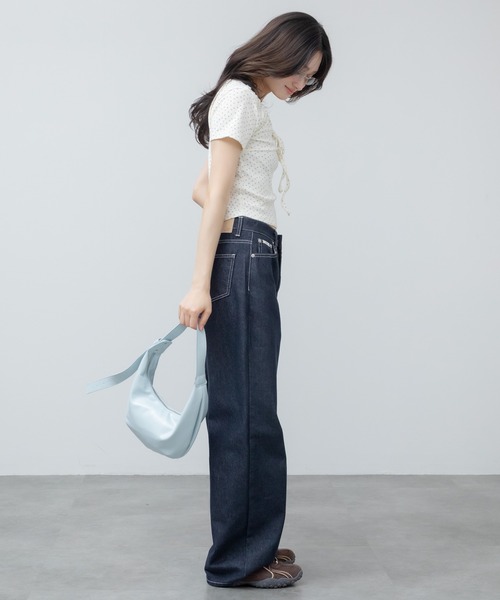 HEILIS(ヘイリス)の「花柄リボン半袖カットソー / 花柄 リボン ドロスト 半袖 トップス カットソー サーマル 韓国 カジュアル シティガール コンパクト ブラウン グレー アイボリー 夏服 春服(Tシャツ/カットソー・レディース・グレー/アイボリー/ブラウン・FREE)」の17枚目の写真