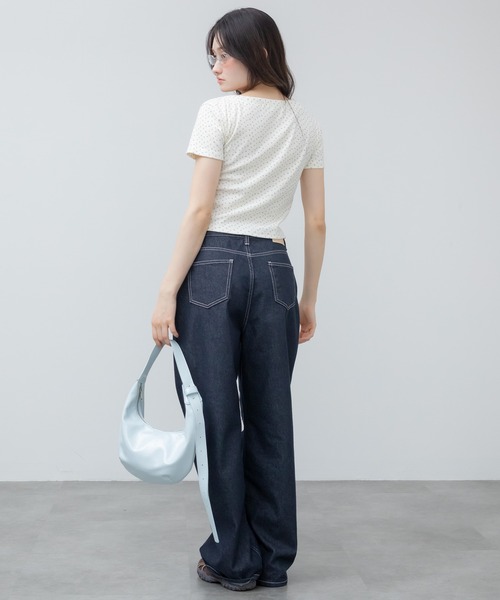 HEILIS(ヘイリス)の「花柄リボン半袖カットソー / 花柄 リボン ドロスト 半袖 トップス カットソー サーマル 韓国 カジュアル シティガール コンパクト ブラウン グレー アイボリー 夏服 春服(Tシャツ/カットソー・レディース・グレー/アイボリー/ブラウン・FREE)」の18枚目の写真