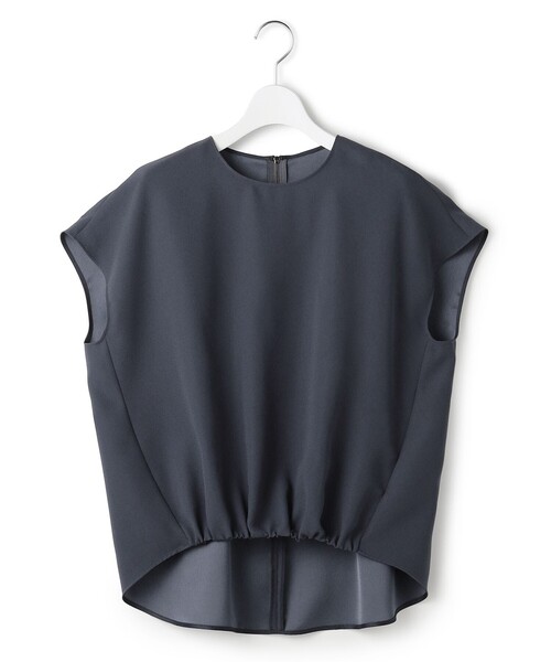 ICB(アイシービー)の「FluidBackSatin フレンチスリーブブラウス(シャツ/ブラウス・レディース・ブラック系/グレー系/スモーキーグリーン系・46/42/44)」の13枚目の写真