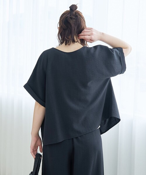 coen（コーエン）の「【再入荷/新色登場】【接触冷感/UVカット/セットアイテム】リネンタッチTブラウスセットアップ（セットアップ・レディース・ブラック/ダークグレー/ベージュ/ブラウン・M/L）」の16枚目の写真
