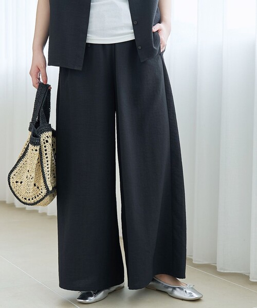 coen（コーエン）の「【再入荷/新色登場】【接触冷感/UVカット/セットアイテム】リネンタッチTブラウスセットアップ（セットアップ・レディース・ブラック/ダークグレー/ベージュ/ブラウン・M/L）」の17枚目の写真