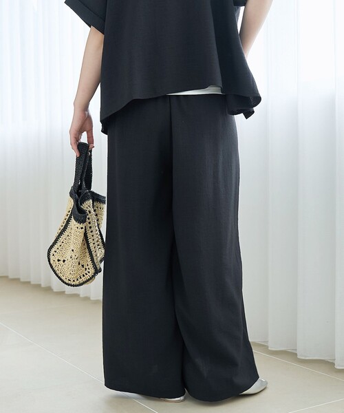 coen（コーエン）の「【再入荷/新色登場】【接触冷感/UVカット/セットアイテム】リネンタッチTブラウスセットアップ（セットアップ・レディース・ブラック/ダークグレー/ベージュ/ブラウン・M/L）」の19枚目の写真
