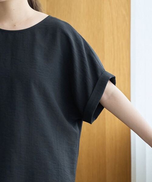 coen（コーエン）の「【再入荷/新色登場】【接触冷感/UVカット/セットアイテム】リネンタッチTブラウスセットアップ（セットアップ・レディース・ブラック/ダークグレー/ベージュ/ブラウン・M/L）」の11枚目の写真