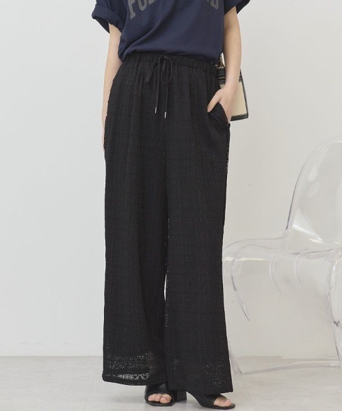 AMERICAN HOLIC(アメリカンホリック)の「サイドメローレースパンツ(その他パンツ・レディース・アイボリー/ブラック・M/L)」の1枚目の写真