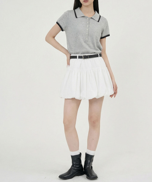 VIVID LADY（ビビッドレディー）の「ポロシャツ ヘンリーネック ニットトップス 半袖（ニット/セーター・レディース・クリーム/グレー/ネイビー/ブルー・FREE）」の20枚目の写真