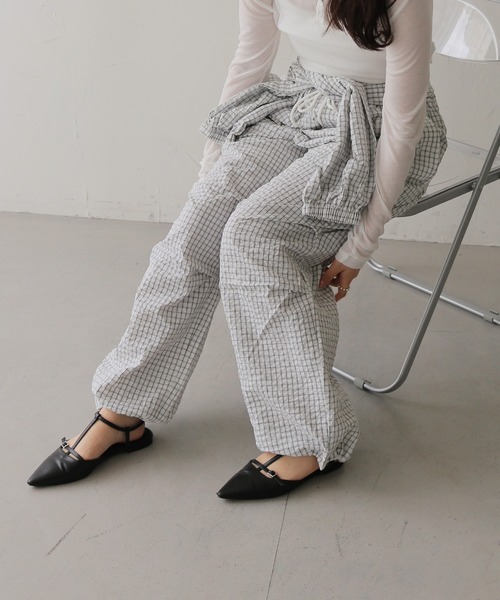 cheriella(シェリエラ)の「【cheriella】チェック柄レイヤードイージーパンツ CHECK LAYERED EASY PANTS(その他パンツ・レディース・アイボリー/グレー・FREE)」の18枚目の写真