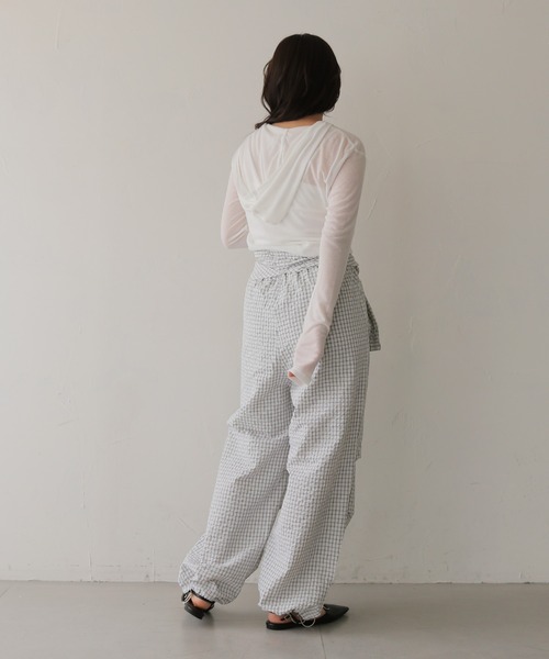 cheriella(シェリエラ)の「【cheriella】チェック柄レイヤードイージーパンツ CHECK LAYERED EASY PANTS(その他パンツ・レディース・アイボリー/グレー・FREE)」の16枚目の写真