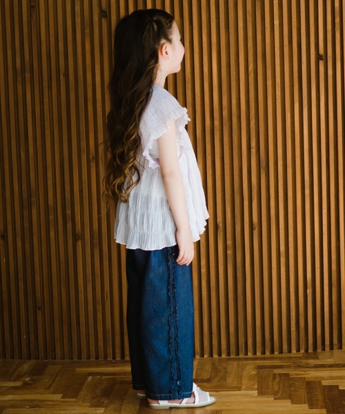 BRANSHES（ブランシェス）の「インナー付きシャーリングチュニック（シャツ/ブラウス・キッズ・クリーム/ラベンダー・150/130/110/140/120/100/90）」の13枚目の写真