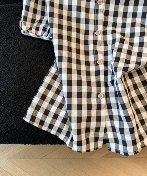 LUCPY(ラクピー)の「ギンガムチェックレースカラーブラウス(シャツ/ブラウス・レディース・ブラック・MEDIUM/LARGE/SMALL)」の4枚目の写真
