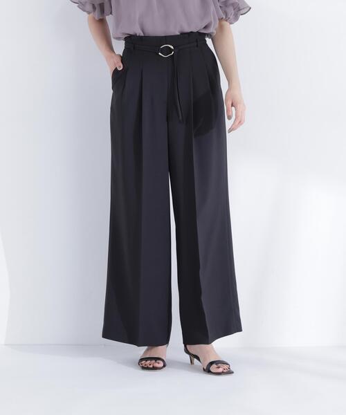 NATURAL BEAUTY BASIC（ナチュラルビューティーベーシック）の「ダブルベルトワイドパンツ（その他パンツ・レディース・ブラック/オフホワイト/ブルー・P/S/MEDIUM/SMALL）」の13枚目の写真