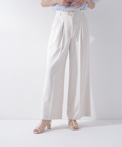 NATURAL BEAUTY BASIC（ナチュラルビューティーベーシック）の「ダブルベルトワイドパンツ（その他パンツ・レディース・ブラック/オフホワイト/ブルー・P/S/MEDIUM/SMALL）」の18枚目の写真