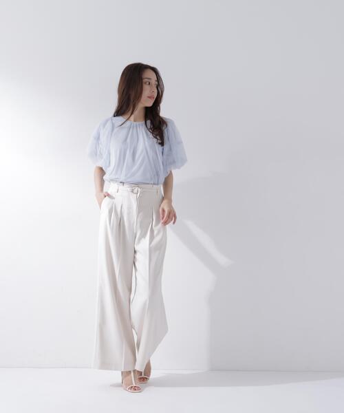 NATURAL BEAUTY BASIC（ナチュラルビューティーベーシック）の「ダブルベルトワイドパンツ（その他パンツ・レディース・ブラック/オフホワイト/ブルー・P/S/MEDIUM/SMALL）」の20枚目の写真