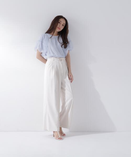 NATURAL BEAUTY BASIC（ナチュラルビューティーベーシック）の「ダブルベルトワイドパンツ（その他パンツ・レディース・ブラック/オフホワイト/ブルー・P/S/MEDIUM/SMALL）」の21枚目の写真
