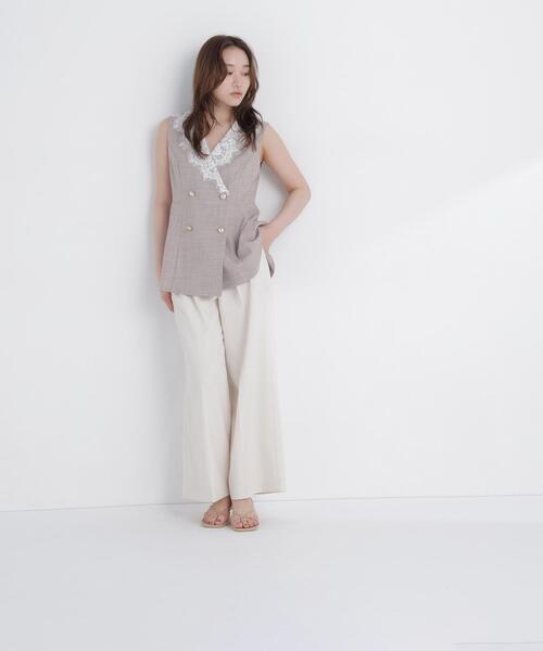 NATURAL BEAUTY BASIC(ナチュラルビューティーベーシック)の「ダブルベルトワイドパンツ(その他パンツ・レディース・ブラック/オフホワイト/ブルー・P/S/MEDIUM/SMALL)」の11枚目の写真