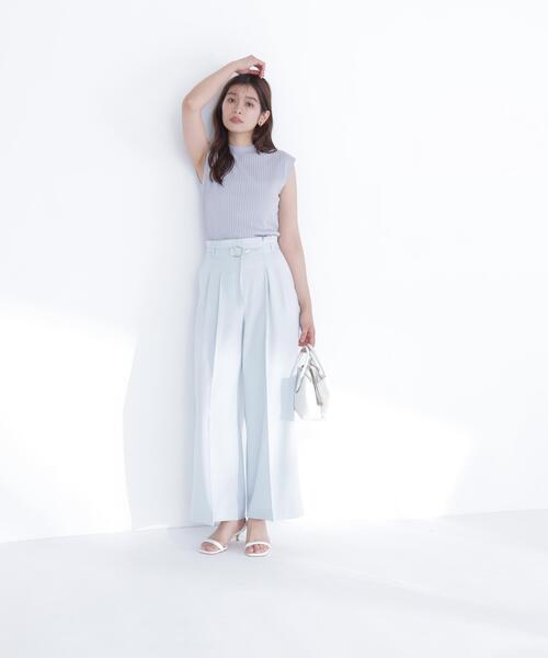 NATURAL BEAUTY BASIC(ナチュラルビューティーベーシック)の「ダブルベルトワイドパンツ(その他パンツ・レディース・ブラック/オフホワイト/ブルー・P/S/MEDIUM/SMALL)」の16枚目の写真