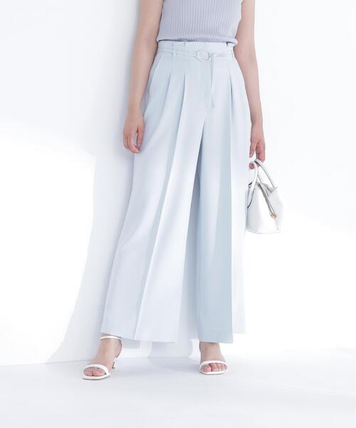 NATURAL BEAUTY BASIC(ナチュラルビューティーベーシック)の「ダブルベルトワイドパンツ(その他パンツ・レディース・ブラック/オフホワイト/ブルー・P/S/MEDIUM/SMALL)」の19枚目の写真