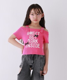 Tシャツ/カットソー（ピンク/桃色系・オフショルダー）ファッション