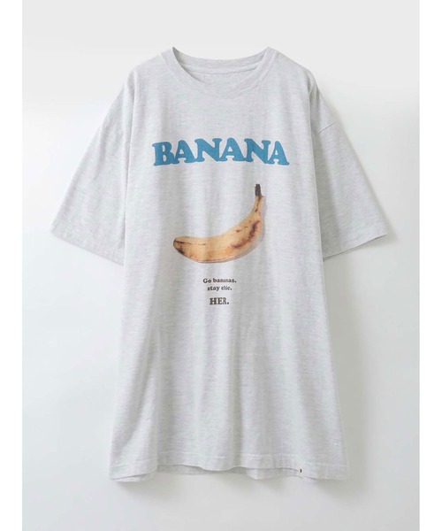 HER.(ハー)の「BANANA T-shirt(Tシャツ/カットソー・レディース・グレー/オフホワイト・XL)」の15枚目の写真