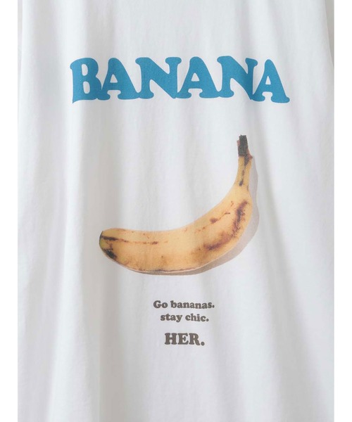 HER.(ハー)の「BANANA T-shirt(Tシャツ/カットソー・レディース・グレー/オフホワイト・XL)」の13枚目の写真
