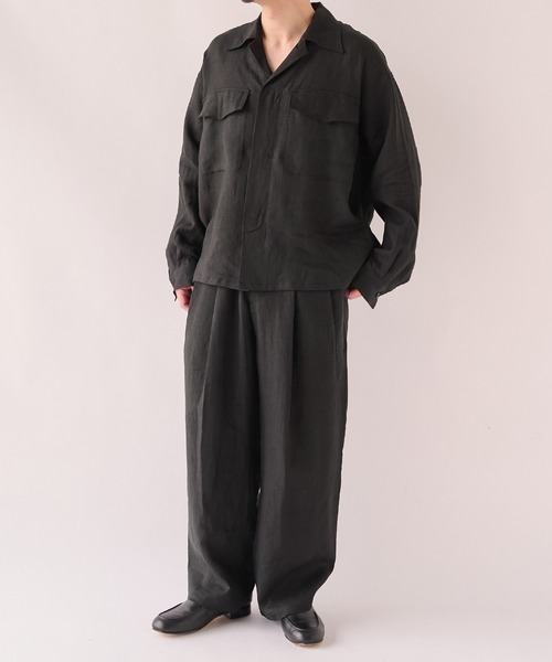 marka(マーカ)の「【marka/マーカ】別注 LINEN TROPICAL WIDE LEG EASY PANTS(スラックス・メンズ・グレー/ブラック/ライトブルーグレー・2/1)」の9枚目の写真