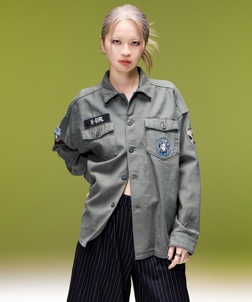 X-girl(エックスガール)の「STRIPED BUGGY SHORTS(その他パンツ・レディース・グレー/ブラック・S/M)」の18枚目の写真