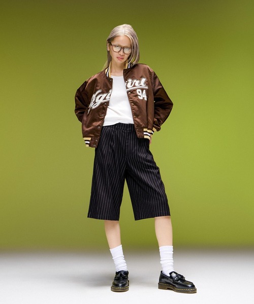 X-girl(エックスガール)の「STRIPED BUGGY SHORTS(その他パンツ・レディース・グレー/ブラック・S/M)」の21枚目の写真