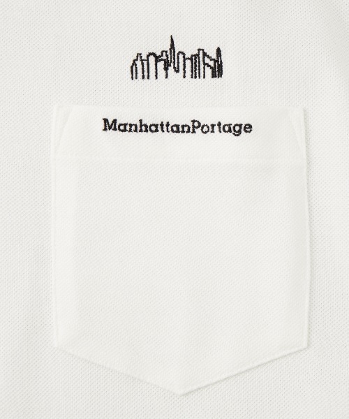 Manhattan Portage（マンハッタンポーテージ）の「[MANHATTAN PORTAGE/マンハッタンポーテージ] ワンポイントロゴ リンガーポケット 鹿の子Tシャツ（Tシャツ/カットソー・レディース・ブラック/ホワイト・XL/L/M）」の3枚目の写真