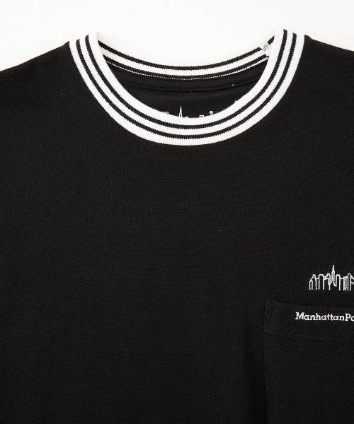 Manhattan Portage（マンハッタンポーテージ）の「[MANHATTAN PORTAGE/マンハッタンポーテージ] ワンポイントロゴ リンガーポケット 鹿の子Tシャツ（Tシャツ/カットソー・レディース・ブラック/ホワイト・XL/L/M）」の6枚目の写真