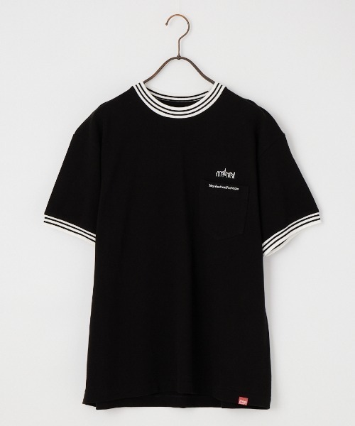 Manhattan Portage（マンハッタンポーテージ）の「[MANHATTAN PORTAGE/マンハッタンポーテージ] ワンポイントロゴ リンガーポケット 鹿の子Tシャツ（Tシャツ/カットソー・レディース・ブラック/ホワイト・XL/L/M）」の20枚目の写真