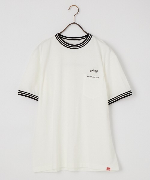 Manhattan Portage（マンハッタンポーテージ）の「[MANHATTAN PORTAGE/マンハッタンポーテージ] ワンポイントロゴ リンガーポケット 鹿の子Tシャツ（Tシャツ/カットソー・レディース・ブラック/ホワイト・XL/L/M）」の19枚目の写真