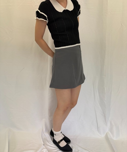 Alite cloth（アリーテクロス）の「ミニラップスカート（スカート・レディース・ブラック/ベージュ/グレー・FREE）」の14枚目の写真