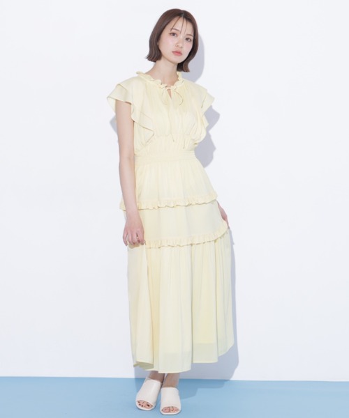 JILL by JILL STUART(ジルバイジルスチュアート)の「フリルティアードワンピース(ワンピース・レディース・ピンク/ブラック系その他/イエロー・FREE)」の19枚目の写真