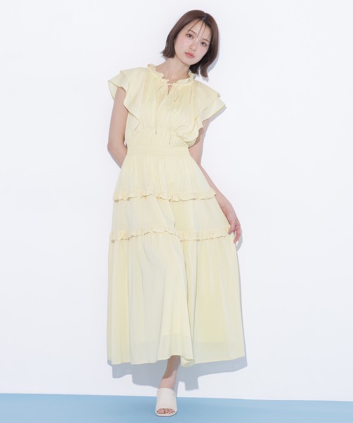 JILL by JILL STUART(ジルバイジルスチュアート)の「フリルティアードワンピース(ワンピース・レディース・ピンク/ブラック系その他/イエロー・FREE)」の22枚目の写真
