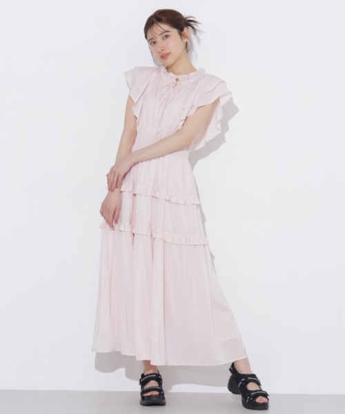 JILL by JILL STUART(ジルバイジルスチュアート)の「フリルティアードワンピース(ワンピース・レディース・ピンク/ブラック系その他/イエロー・FREE)」の16枚目の写真