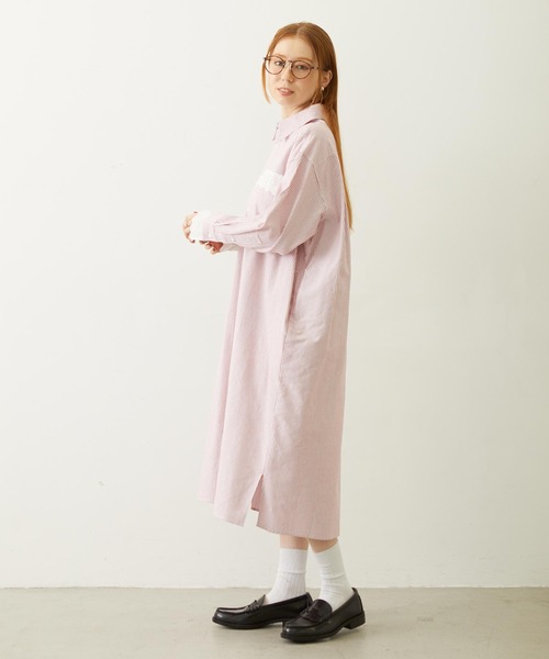 MILKFED.(ミルクフェド)の「STRIPED LACE DRESS(ワンピース・レディース・グレー/レッド/ライトブルー・ONE SIZE)」の8枚目の写真