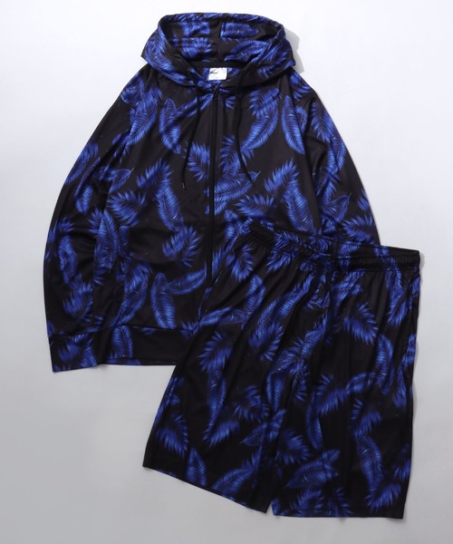 SITRY(シトリー)の「High Function All Over Print Zip Hoodie & Shorts/セットアップ 2点セット UVカットパーカー&ハーフパンツ マルチファンクション 接触冷感 ドライ ストレッチ ウォッシャブル ラッシュガード ルームウェア ワンマイルウェア パジャマ(セットアップ・メンズ・ブラック系その他3/ホワイト系その他2/ブラック系その他4/ホワイト系その他/ブラック系その他/ブラック系その他2・M/LL/L)」の3枚目の写真