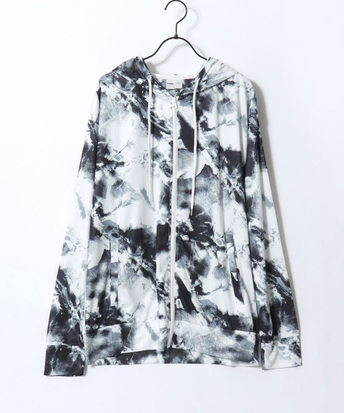 SITRY(シトリー)の「High Function All Over Print Zip Hoodie & Shorts/セットアップ 2点セット UVカットパーカー&ハーフパンツ マルチファンクション 接触冷感 ドライ ストレッチ ウォッシャブル ラッシュガード ルームウェア ワンマイルウェア パジャマ(セットアップ・メンズ・ブラック系その他3/ホワイト系その他2/ブラック系その他4/ホワイト系その他/ブラック系その他/ブラック系その他2・M/LL/L)」の12枚目の写真