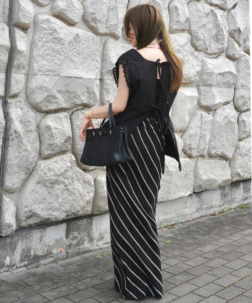 LAULEN(ローレン)の「ladder lace double ribbon multi way blouse /ラダーレースダブルリボンマルチウェイブラウス(シャツ/ブラウス・レディース・ホワイト/ブラック/ベージュ・FREE)」の9枚目の写真