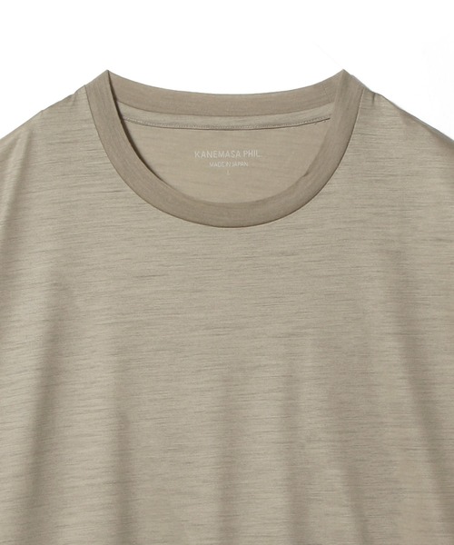KANEMASA PHIL.(カネマサフィル)の「KANEMASA PHIL. / 36G Wool SS Tee(Tシャツ/カットソー・メンズ・ブラック/ベージュ/イエロー・LARGE/MEDIUM)」の6枚目の写真