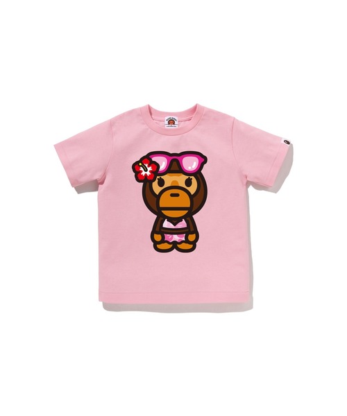 A BATHING APE(アベイシングエイプ)の「BIG BABY LISA SUMMER TEE(Tシャツ/カットソー・キッズ・ホワイト/ブラック/ピンク・90/100/110/120/140/130)」の1枚目の写真