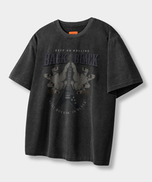 VLAD ヴィンテージブラックセミクロップTシャツ_ピグメントチャコール