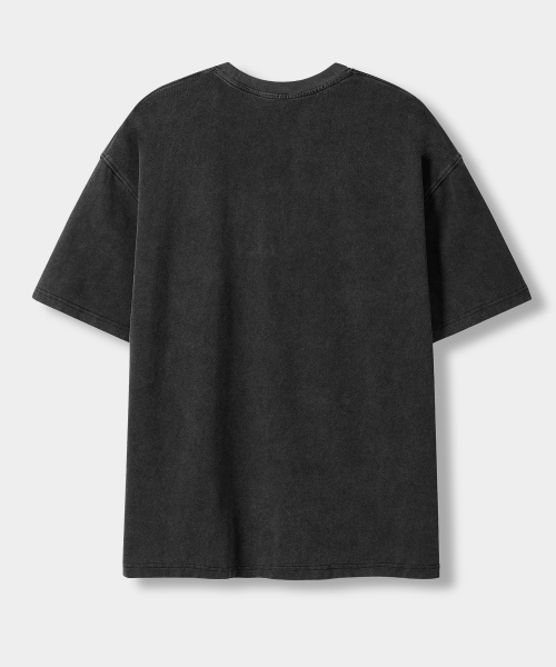 VLAD ヴィンテージブラックセミクロップTシャツ_ピグメントチャコール