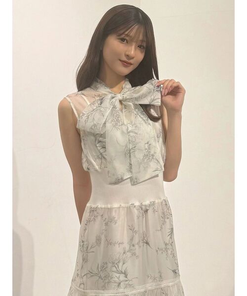 MERCURYDUO(マーキュリーデュオ)の「ビッグボウタイワンピース(ワンピース・レディース・ライトブルー/オフホワイト・MEDIUM/SMALL)」の20枚目の写真