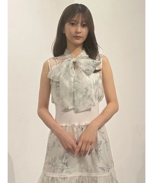 MERCURYDUO(マーキュリーデュオ)の「ビッグボウタイワンピース(ワンピース・レディース・ライトブルー/オフホワイト・MEDIUM/SMALL)」の19枚目の写真