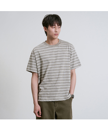 ストライプラウンド半袖Tシャツ3色